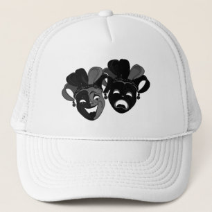Comedy and Tragedy Theatre Masks Silver Trucker Hat