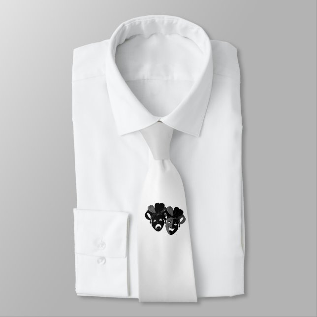 Comedy and Tragedy Theatre Masks Tie (Tied)