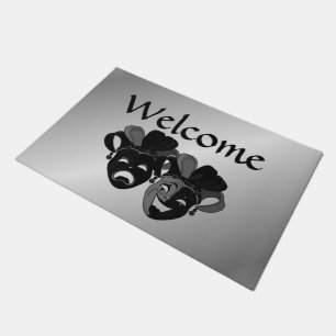 Comedy and Tragedy Theatre Masks Welcome Doormat