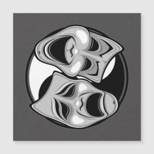 Comedy and Tragedy Theatre Masks Yin Yang Design