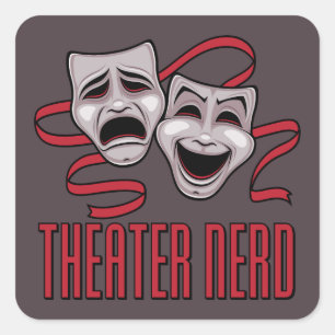 Comedy And Tragedy Theatre Nerd Square Sticker