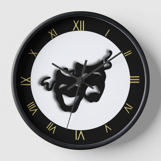 Comedy and Tragedy Theatre Wall Clock (Front)