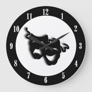 Comedy and Tragedy Unique Theatre Large Clock