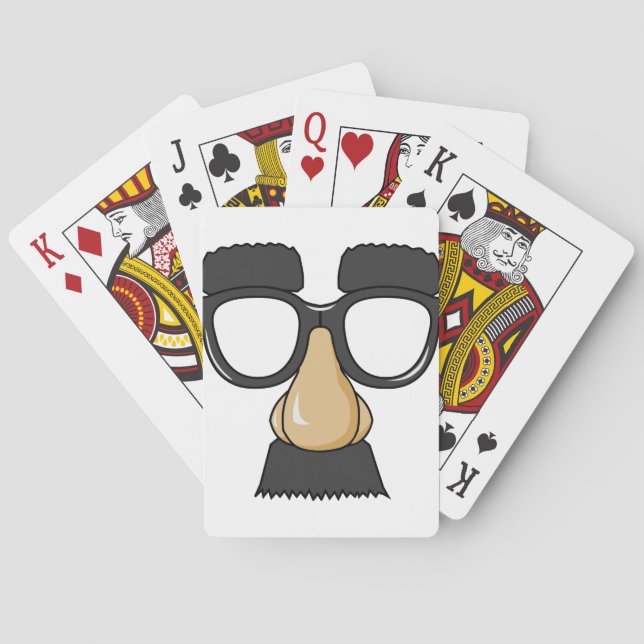 comedy funny glasses playing cards (Back)