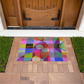 Comedy multicolored pattern doormat