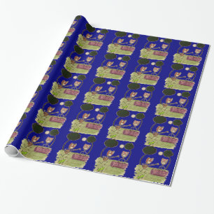 Comedy serenades Tragedy by the full moon Wrapping Paper