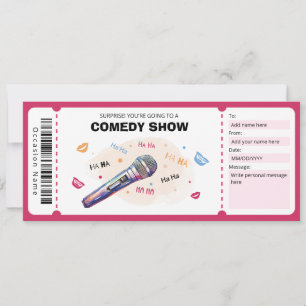 Comedy Show Gift Voucher, Stand Up Comedy Ticket Invitation
