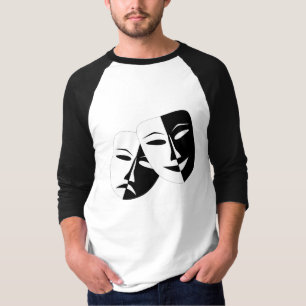 Comedy Tragedy Black and White Theatre Mask  T-Shi T-Shirt