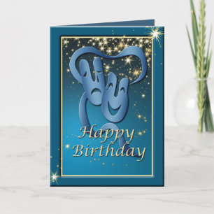 Comedy Tragedy Blue Theatre Mask Birthday Card