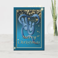Comedy Tragedy Blue Theatre Mask Christmas Card