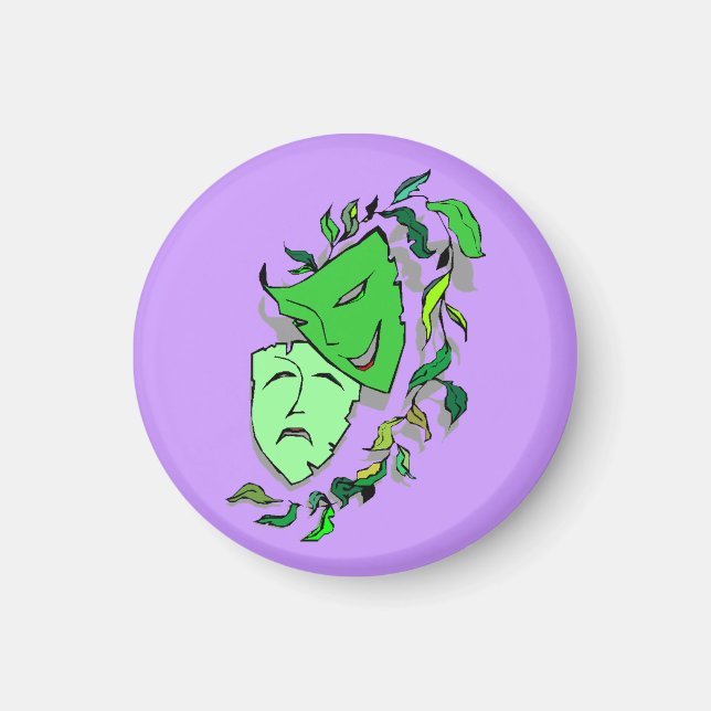 COMEDY & TRAGEDY DRAMA MASKS-THEATRE ARTS MAGNET! MAGNET (Front)