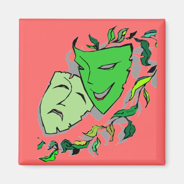 COMEDY & TRAGEDY DRAMA MASKS THEATRE Magnet (Front)