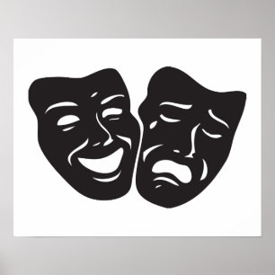 Comedy Tragedy Drama Theater Masks Poster