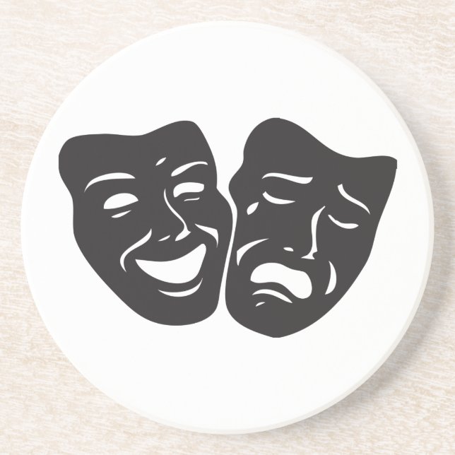 Comedy Tragedy Drama Theatre Masks Coaster (Front)