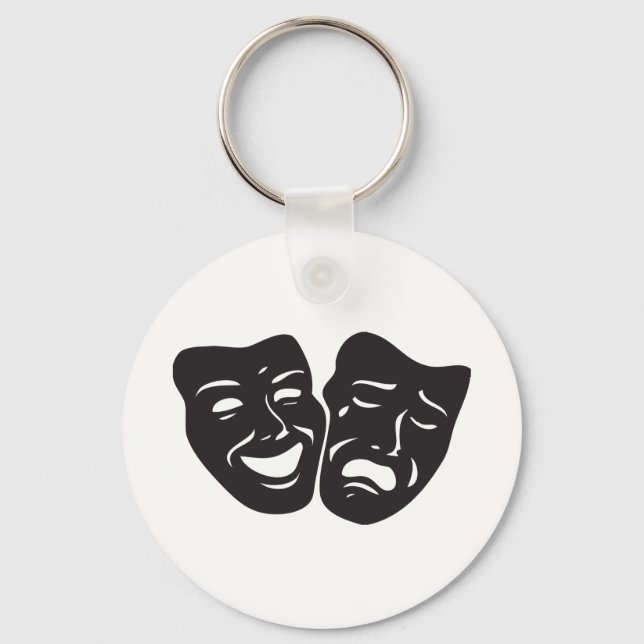 Comedy Tragedy Drama Theatre Masks Key Ring (Front)