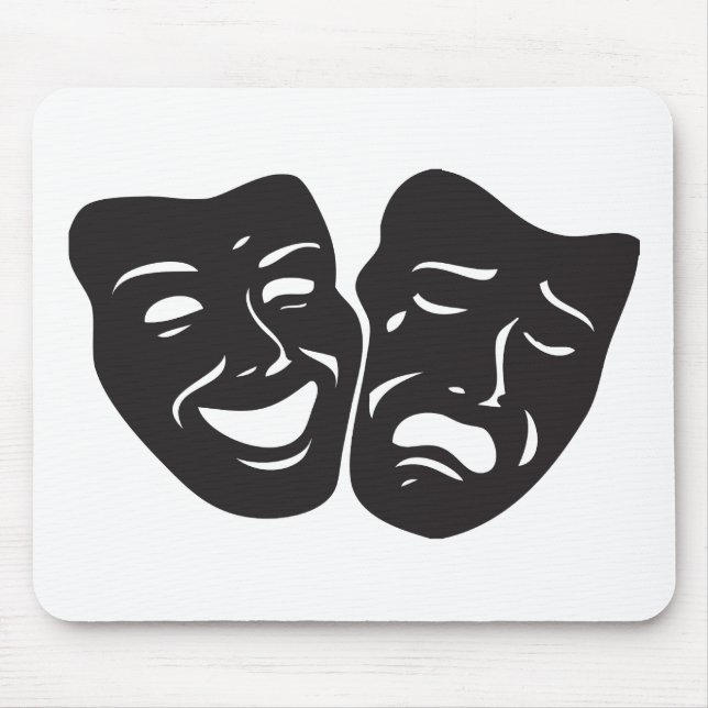 Comedy Tragedy Drama Theatre Masks Mouse Mat (Front)