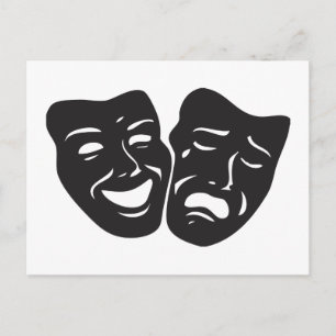 Comedy Tragedy Drama Theatre Masks Postcard