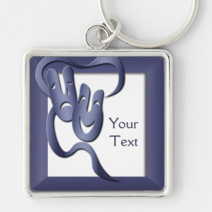 Comedy Tragedy Indigo Theatre Mask Premium Key Ring