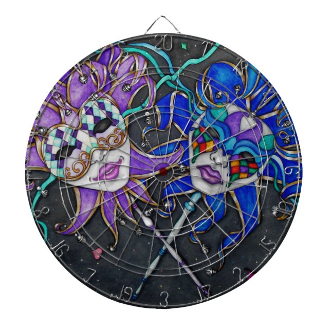 Comedy/Tragedy Jester Masks Dartboard (Front)