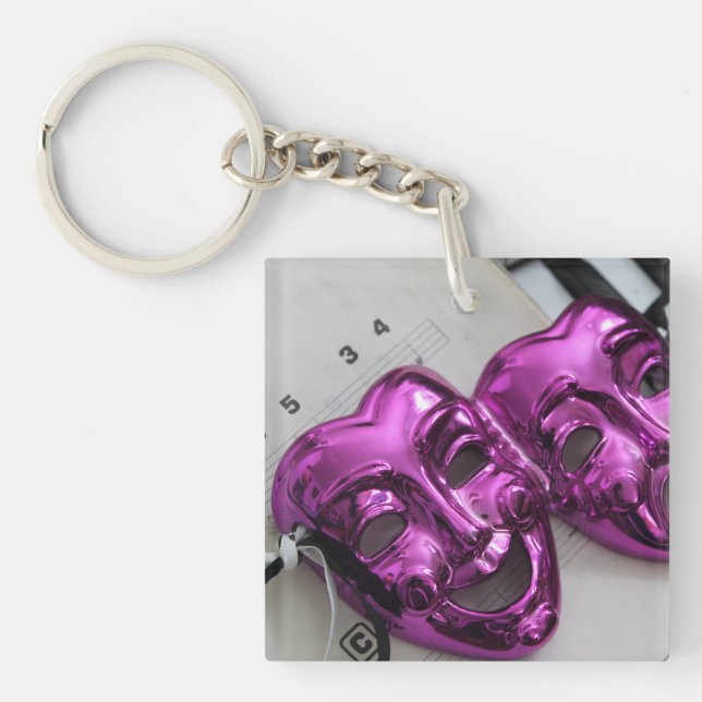 Comedy Tragedy Mask Key Ring (Front)