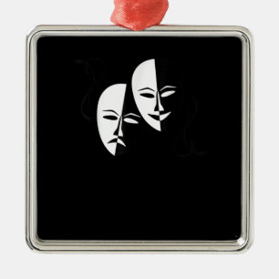 Comedy Tragedy Masks Actor Gift Metal Tree Decoration