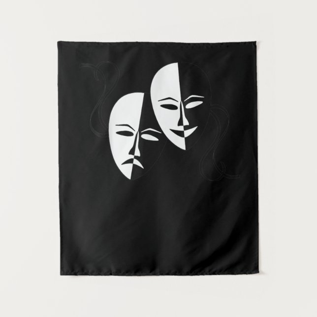Comedy Tragedy Masks Actor Gift Tapestry (Front)