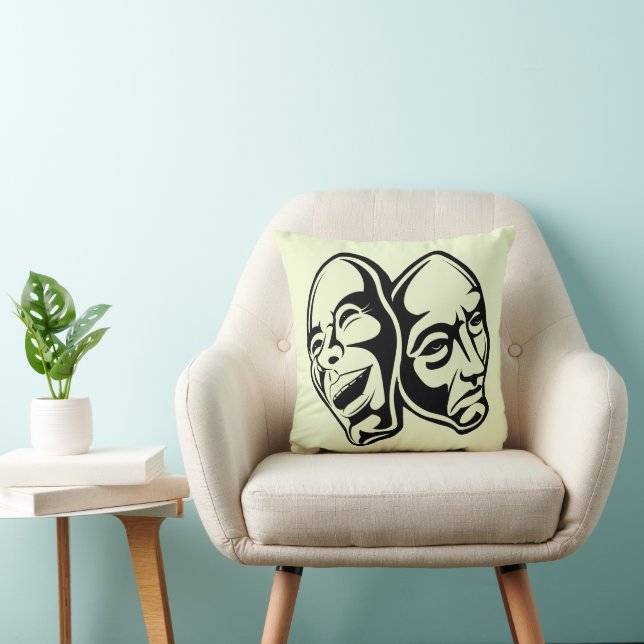 Comedy Tragedy masks masquerade still life art  Cushion (Chair)