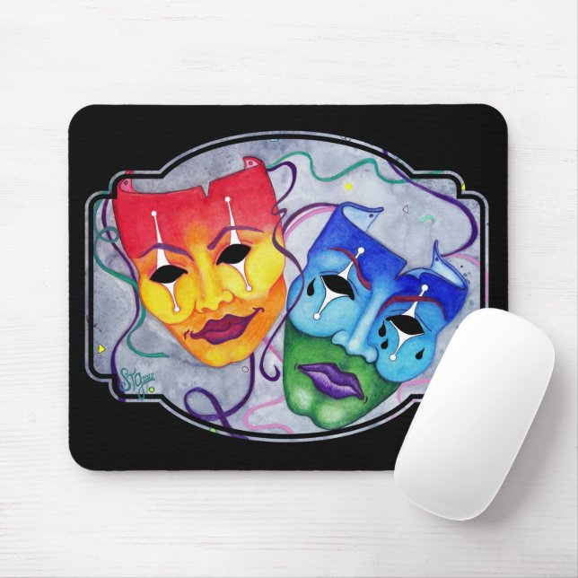Comedy & Tragedy Mouse Mat (With Mouse)