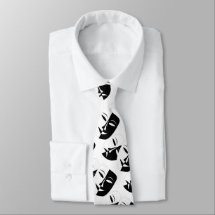 Comedy/Tragedy Theatre Mask On White Tie
