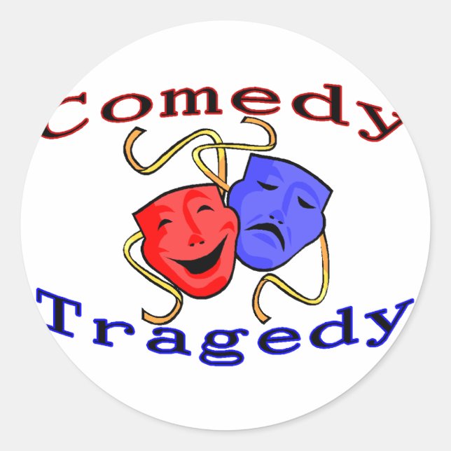 Comedy Tragedy Theatre Masks Classic Round Sticker (Front)