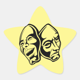 Comedy Tragedy theatre masks masquerade still life Star Sticker