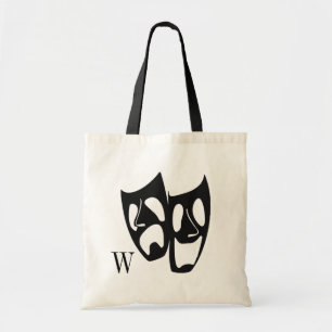 Comedy Tragedy Theatre Monogram Tote Bag