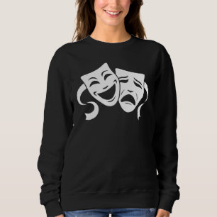 Comedy & Tragedy Theatre White Masks Men Women & Sweatshirt