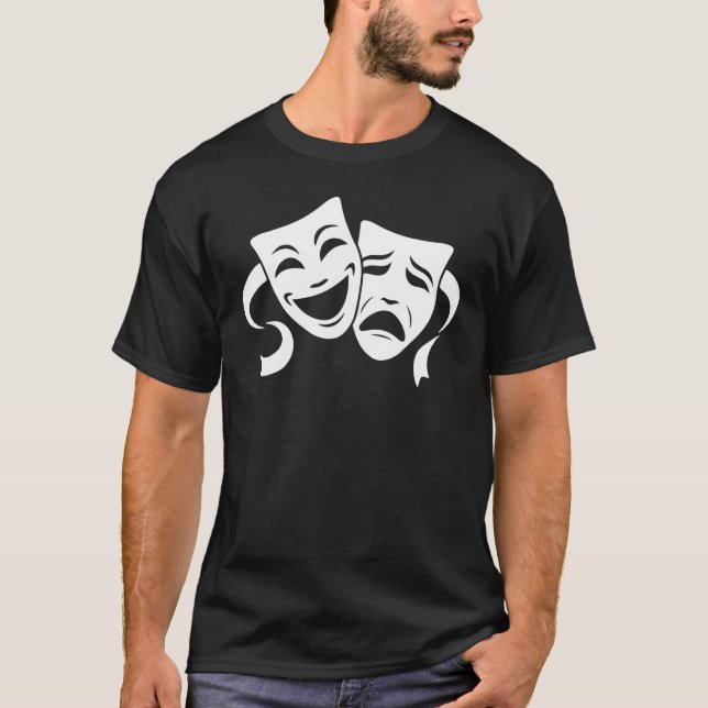 Comedy & Tragedy Theatre White Masks  Men Women &  T-Shirt (Front)