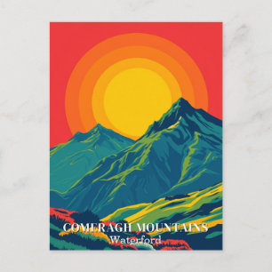 Comeragh Mountains Ireland Retro Travel Postcard