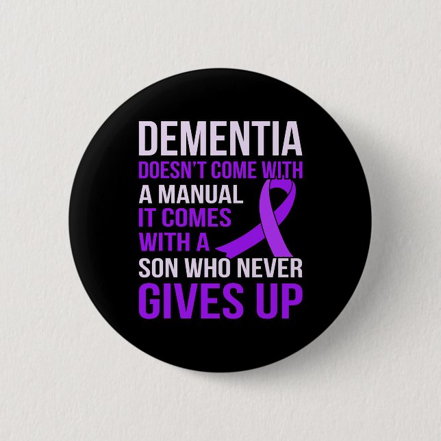Comes With A Son Alzheimerheimer's Awareness Graph 6 Cm Round Badge (Front)