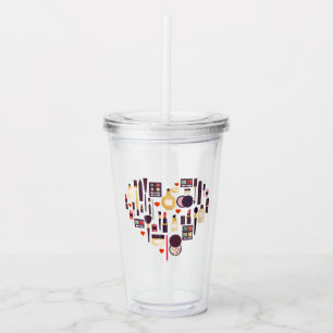 Comestics Heart Acrylic Tumbler