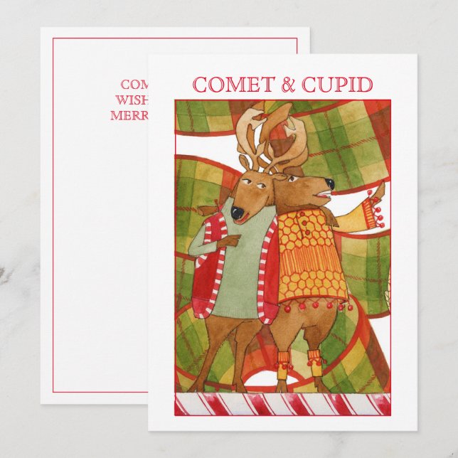 COMET CUPID 5x7 Flat Christmas Card (Front/Back)