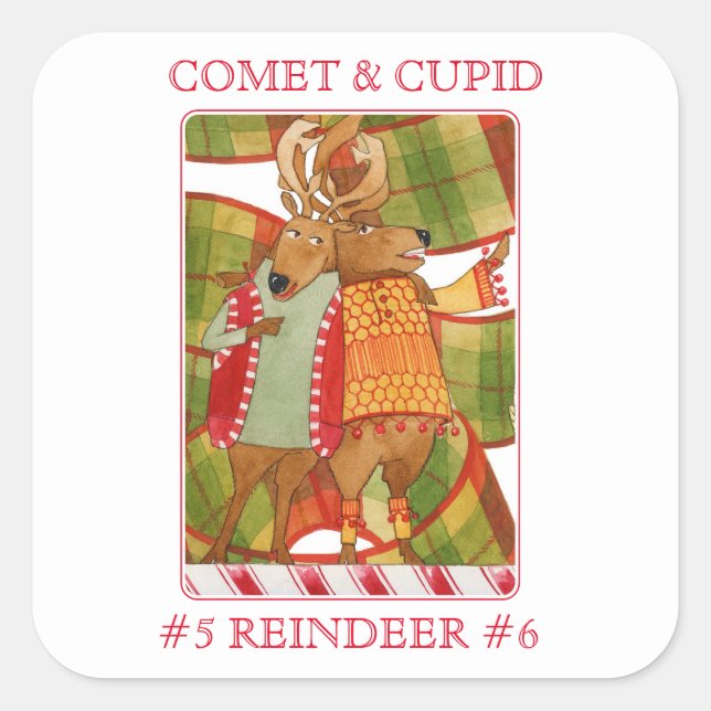 COMET CUPID Large Square Stickers (Front)
