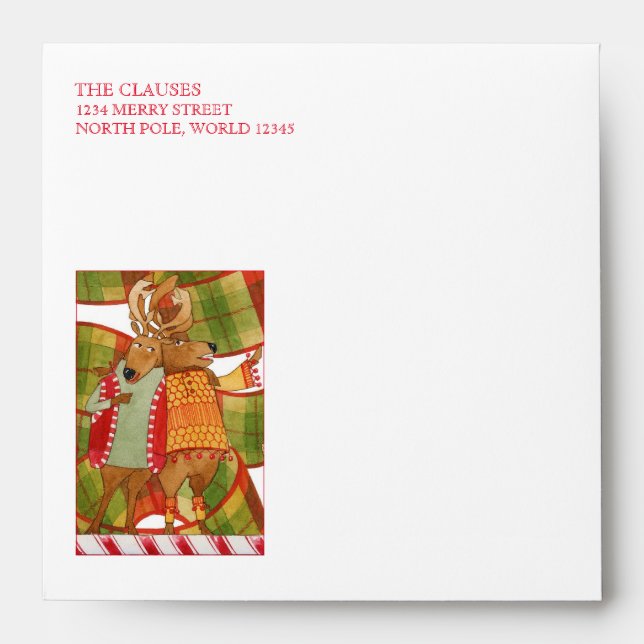 COMET CUPID REINDEER Square Envelopes (5.25 Cards) (Front)
