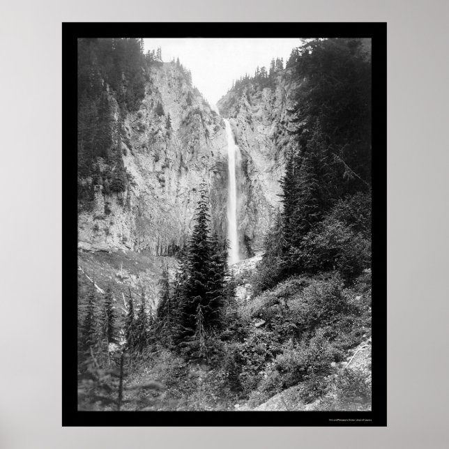 Comet Falls, Mount Rainier, WA 1922 Poster (Front)