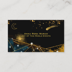 *~* Comet  Moon Sacred Geometry Gold Glitter Business Card
