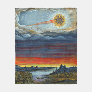 comet painting print fleece blanket