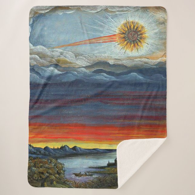 comet painting print sherpa blanket (Front)