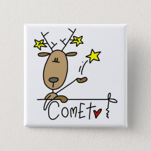 Comet Reindeer Tshirts and Gifts 15 Cm Square Badge