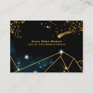 *~* Comet Sacred Geometry Gold Glitter Moon Lunar Business Card