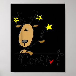 Comet Santas Reindeer Christmas Holiday  Poster