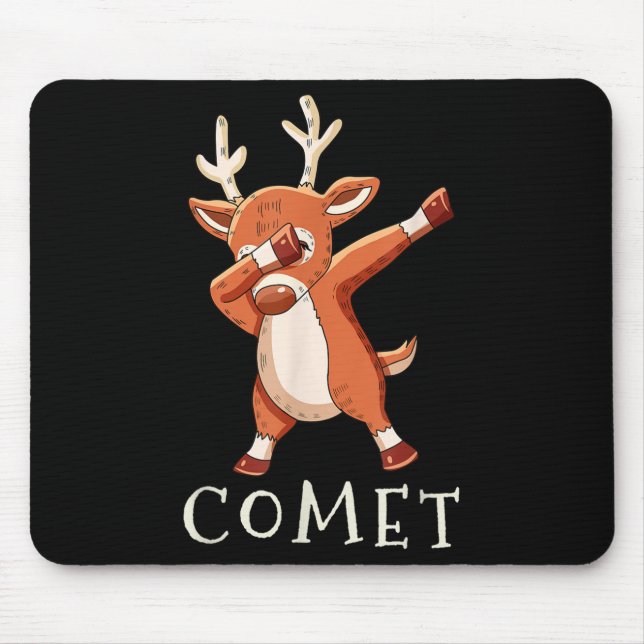 Comet Santas Reindeers Family Matching Outfit Chri Mouse Mat (Front)