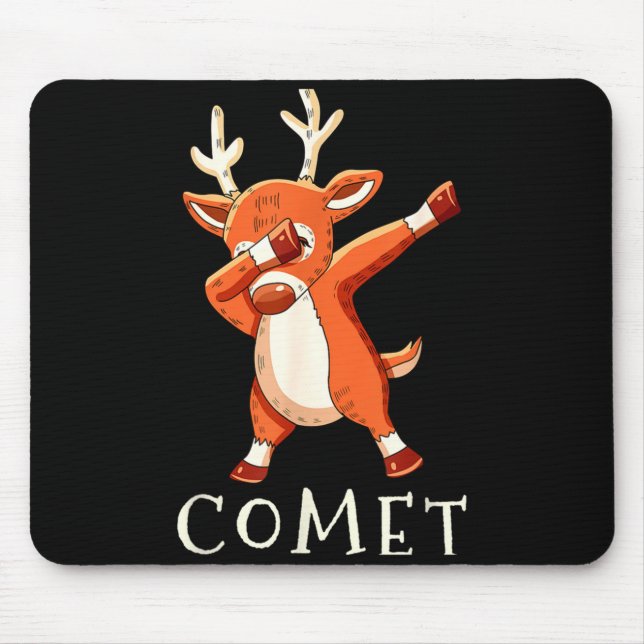 Comet Santas Reindeers Family Matching Outfit Chri Mouse Mat (Front)