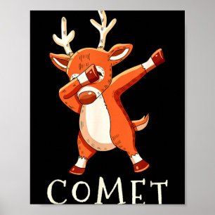 Comet Santas Reindeers Family Matching Outfit Chri Poster